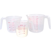Plastic Measuring Jugs x3 - Clear