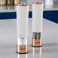 Rose Gold Electric Salt and Pepper Mill - White