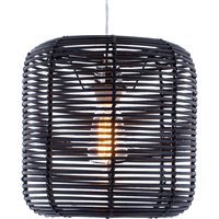 Rattan Drum Easy-Fit Light Shade - Black