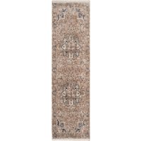 Beige Traditional Fringed Area Rug - Multicolour / 240cm