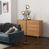 HOMCOM Modern 3 Lights Floor Lamp 64 Inch - Grey
