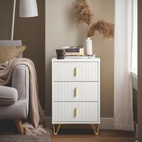 SoBuy Modern Bed Table Side Table Nightstand - White / 3