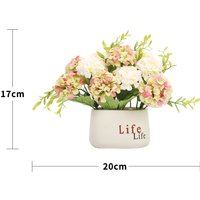 Artificial Hydrangea Flower in Ceramic Pot - Silk Hydrangeas White