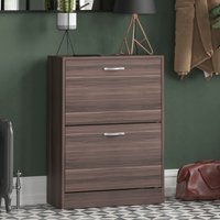 2 Drawer Shoe Cabinet - Walnut