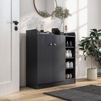 HOMCOM White Shoe Storage Cabinet - Black