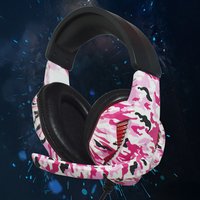 Vybe Camo Design Gaming Headset with AUX-in Support - Diva Pink