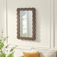 Wiggle Walnut Wood Medium Rectangle 90x60cm Wall Mirror - Walnut