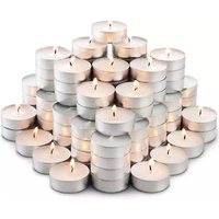 100pc Tea Lights Candles Long Burn Unscented - White