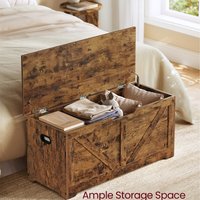 Storage Bench with Safety Hinges and Large Capacity - Bronze