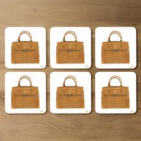 Stylish Brown Bag Coaster - Brown