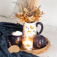 Autumn Magic Spiced Vanilla Candle in Elegant Glass Jar Burn - White