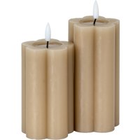 Luxe Collection Natural Glow Stone LED Candle Flameless Real Wax - Cream