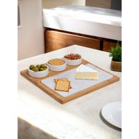 Monzaro 5 Piece White Marble And Ceramic Serving Board - White