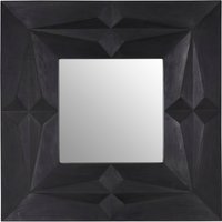 Zariah Gold Finish Art Deco Wall Mirror - Black
