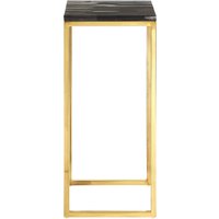 Relic Dark Petrified Wood Pedestal Table - Gold