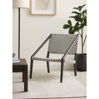 Kendari Grey Leather Woven Chair - Grey