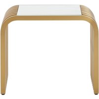 Vogue Matte Gold Slatted End Table - Gold
