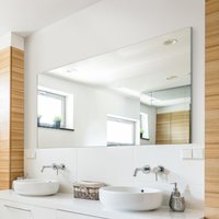 Mirror Glass Polished Edges with 4 Holes - Clear