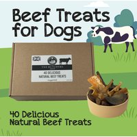 HugglePets Assorted Natural Beef Treats Box (40pcs) - Brown