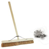 36" XL Coco Soft Bristle Indoor Long Handled Wooden Sweeping Broom - Brown