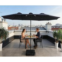 4.6m Garden Parasol Outdoor Patio Double Sided Umbrella - Navy Blue