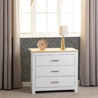Portland 3 Drawer Chest - White