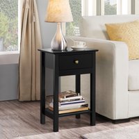 Set of 2 Bedside Tables - Black
