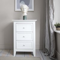 Torsby Bedside Table with Drawer - White / 80cm