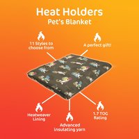 Warm Quilted Fleece Pet Blanket for Winter with Cats & Dogs - Blue