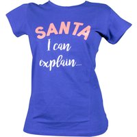 The Christmas Workshop, Ladies Christmas Santa I Can Explain T-Shirt - S The Christmas Workshop, Ladies Christmas Santa I Can Explain T-Shirt - S