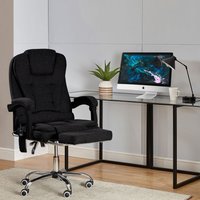 Neo Gaming Computer Recliner Massage Chair With Footrest - Black Fabric