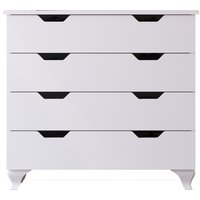 EVUHOME, BERGEN 4 Chest Of Drawers, White - White EVUHOME, BERGEN 4 Chest Of Drawers, White - White