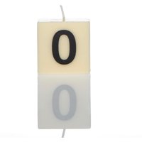 "0" Numbered Candle - White