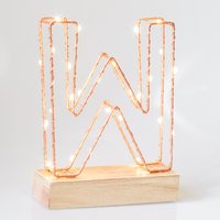 Letter Light Wire Frame W - Rose Gold