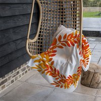 Orange Red Autumn Leaves Blanket - Orange
