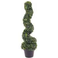 Set of 2 Artificial Topiary Boxwood Spiral Trees
