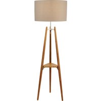 Light Wood Shelf Floor Lamp - Wood