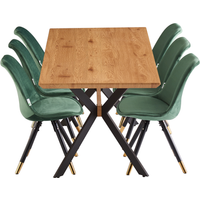 Sofia Blaze LUX Dining Set Includes a Table with Chairs Set of 6 - Green