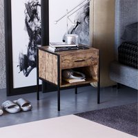 Lassic, Brooklyn 1 Drawer Bedside Cabinet - Dark Wood Lassic, Brooklyn 1 Drawer Bedside Cabinet - Dark Wood