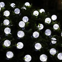Solar LED Bulb String Lights - White / 50