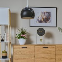 Retro Black Arco Style Dome Ceiling Pendant Light Shade - Black