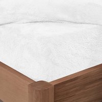 Teddy Fleece Thermal Fitted Bed Sheet - White / Single