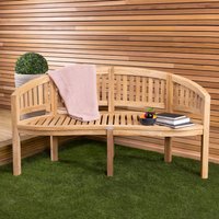 Solid Wooden Teak Garden Outdoor San Diego Bench 5 2Ft 3 Seater Natural