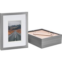 Photo Frames with 4x6" Mount - 8x10" - Grey - Pack of 5 - White