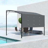 Outsunny Patio Metal Gazebo Door, Window and Wall Awning - Grey
