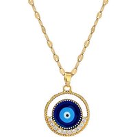 Circular Eye Necklace Versatile Collar Chain - Gold