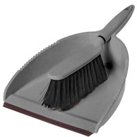 Greener Cleaner Soft Bristle Dustpan and Brush - Slate Grey