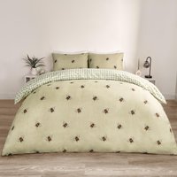 Bee Striped Duvet Cover Set - Green / Double
