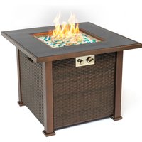 Ostara Garden Wicker Gas Fire Pit - Multi