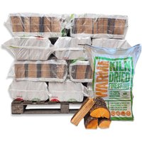 Kiln Dried Hardwood Logs Midi Bags - Brown / 400kg